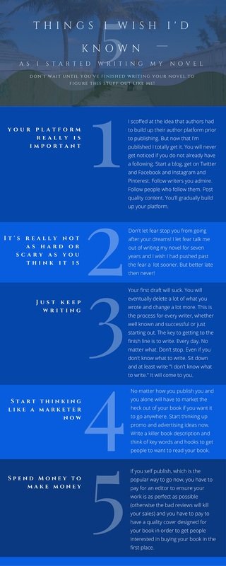 Five Things I Wish I Had Known BEFORE I started Writing My Novel